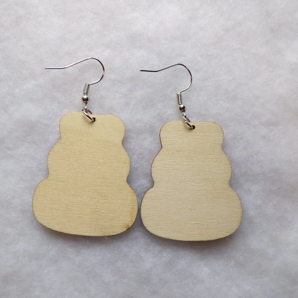Fall Pumpkin Earrings Multicolor Wood Dangle Festive